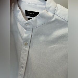Zara Man Collarless Cotton Shirt